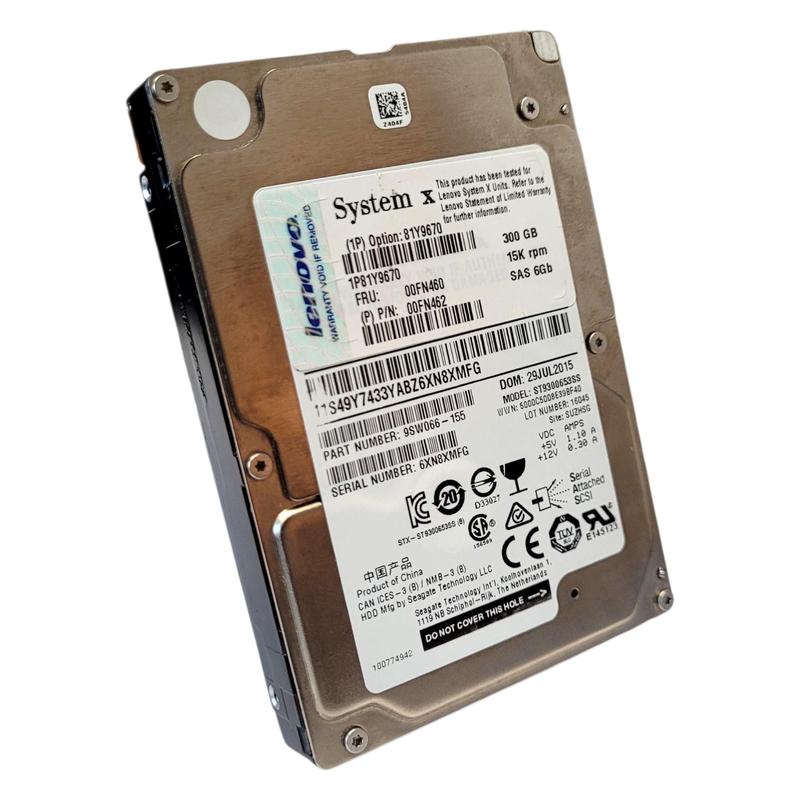 Hd Ibm 300gb Sas 15k Rpm Servidor Enterprise System X 00fn460 - HD